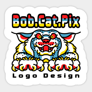 Bob.Cat.Pix Logo Design Sticker